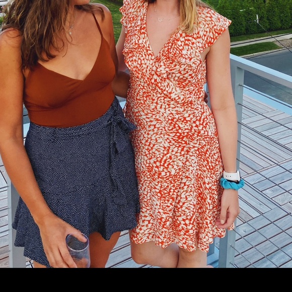 Free People Dresses & Skirts - Free People Orange and White Mini Dress